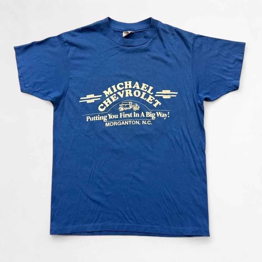 Vintage 80s Michael Chevrolet Corvette Car T-Shirt North Carolina L*